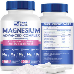 Magnesium Complex | 976mg of Magnesium Citrate, Glycinate, Malate & L-Threonate of Sleep， Muscle， Cognitive Function & Heart Support | Easy Swallow