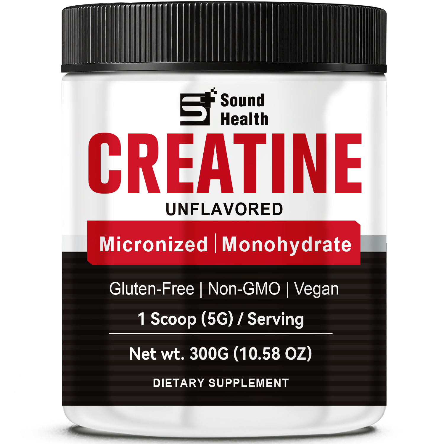 Creatine Monohydrate Micronized Powder 300g (60 Servings) - Pure Unflavored Micronized Creatine Monohydrate Nutritional Supplements for Men & Women Sugar-Free,Vegan, Non-GMO with Scoop
